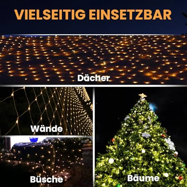 Gartenpirat Lichternetz mit warmweißen LEDs und Timer Batteriebetrieben – Bild 7