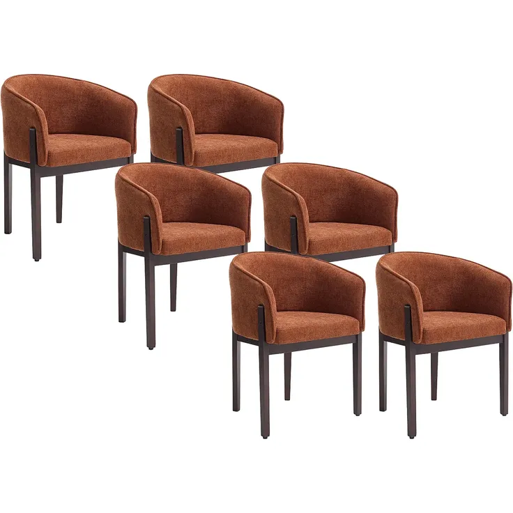 Vente-unique - LYLABA Stuhl Stoff Rot - B 54 cm x H 80 cm x L 58 cm – Bild 2