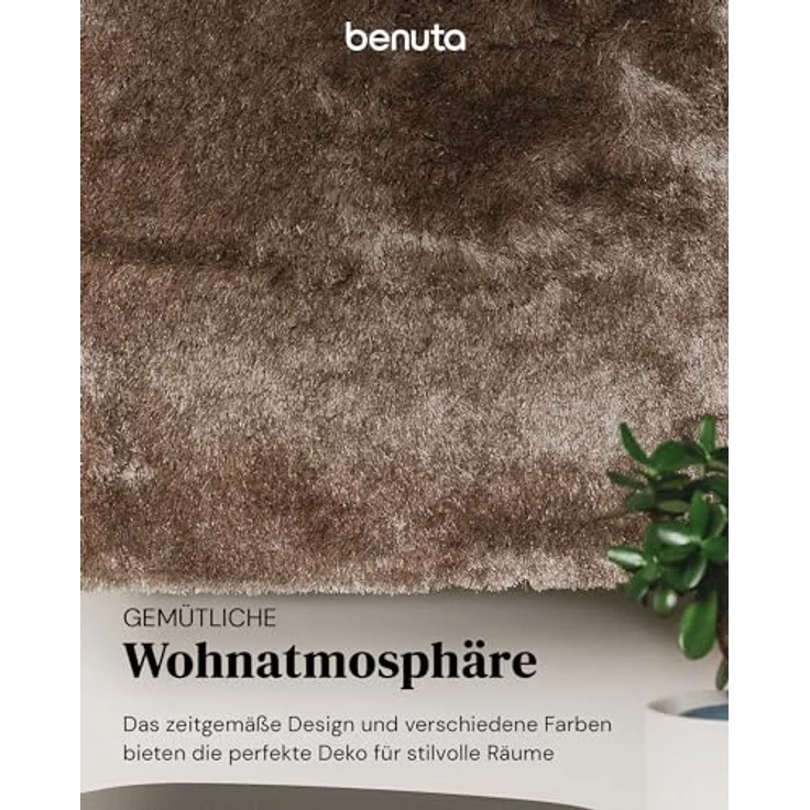 benuta Teppich Whisper, rechteckig, Höhe: 31 mm, Hochflorteppich Wohnzimmer, Schlafzimmer, Esszimmer, Flur, Weich – Bild 6