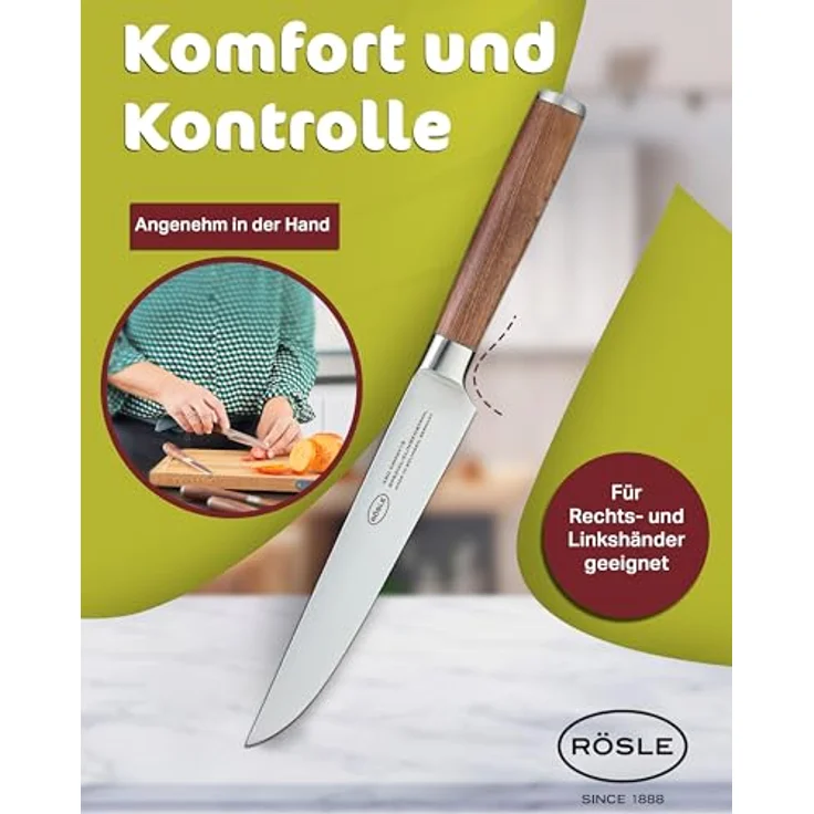 Rösle Fleischmesser Masterclass 18 cm Griff Nussbaumholz – Bild 6