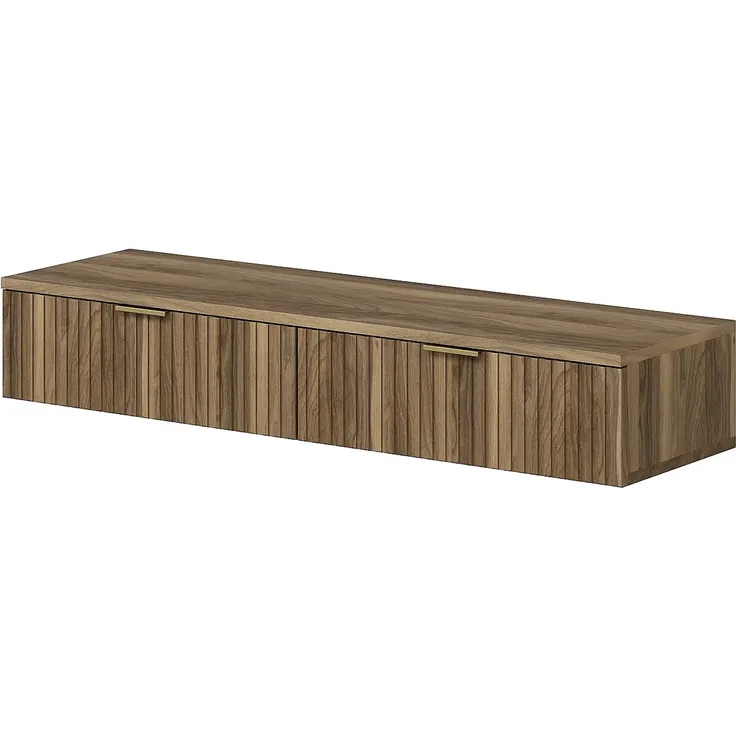 Vente-unique - FRALYN Büromöbel Holz, Platte Braun - B 45 cm x H 20 cm x L 110 cm – Bild 5