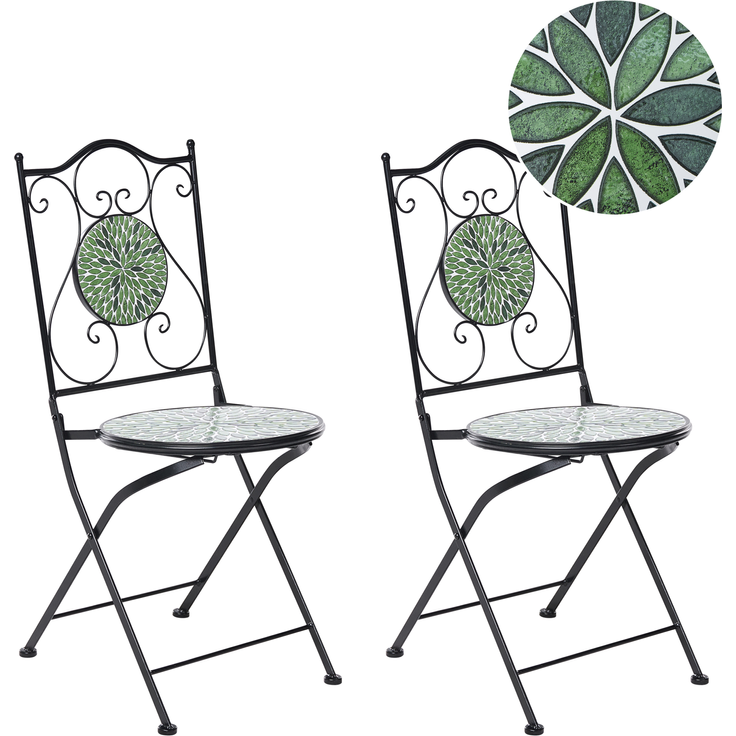 Gartenstuhl 2er Set CIVATE Metall Schwarz