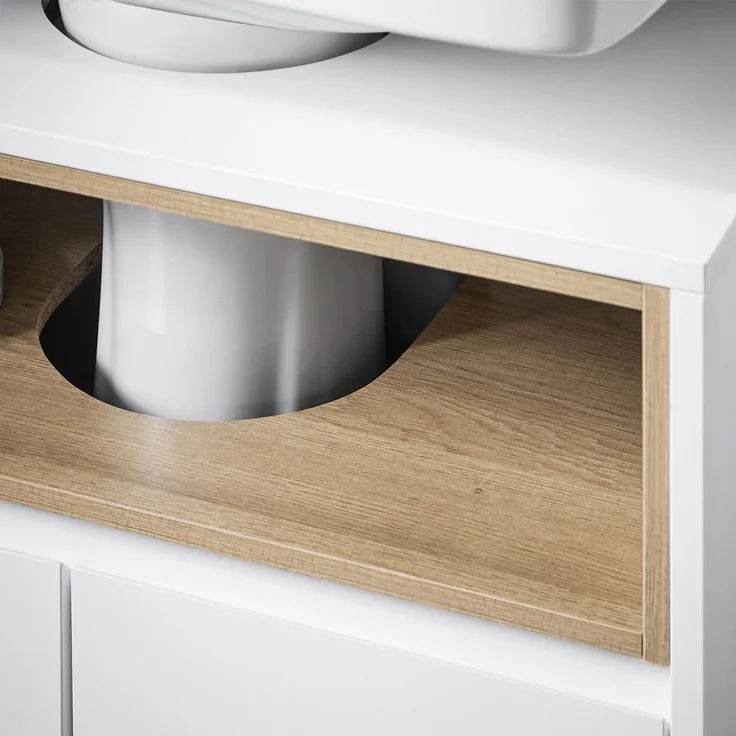 SoBuy BZR148-W Waschbeckenunterschrank, MDF, Lackiert, Weiß, 60 x 61 x 30 cm – Bild 9