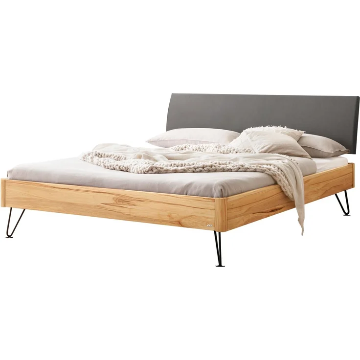 Hasena Massivholzbett Lugano Wildbuche, gepolstert 140x200 cm – Lounge – Bild 1