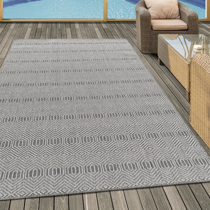 Outdoor Teppich Alessio rechteckig - 120x170 cm - Grau – Bild 2