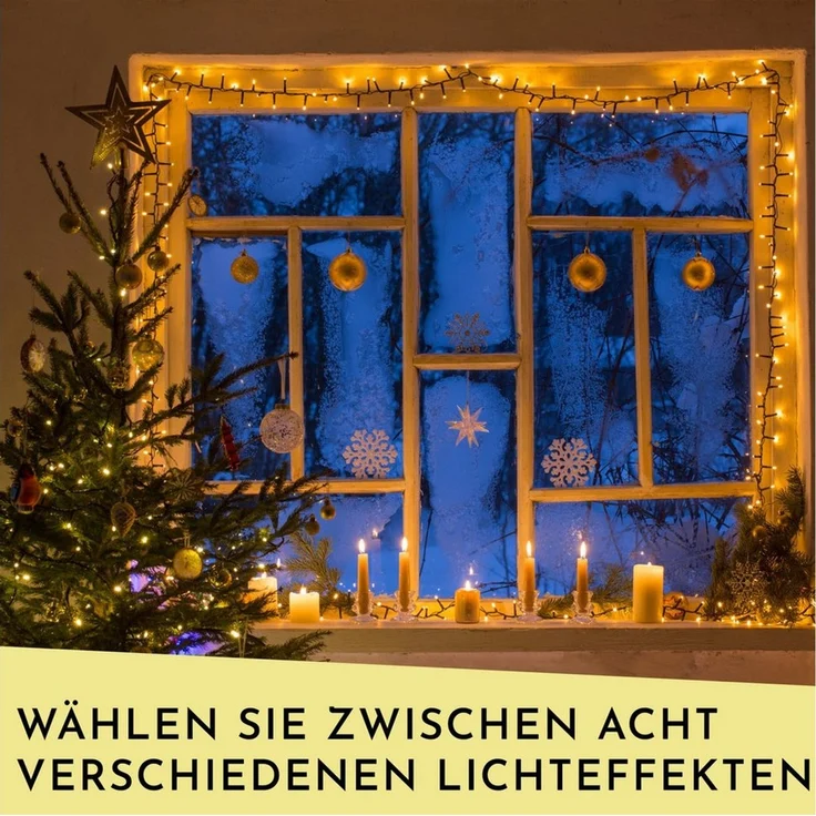 Nordstern LED-Lichterkette WarmWeiß von 24 bis 1.200 LED Weihnachtsdeko für Innen und Außen, mit Stecker 180 LED - 13,5 m für Weihnachtsbaum – Bild 4