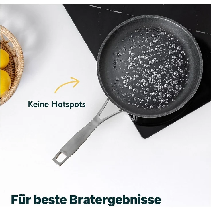 SILBERTHAL Bratpfanne 2er Set 24 & 28 cm, beschichtet, Induktion, Edelstahl (2-tlg), für alle Herdarten, backofenfest – Bild 2