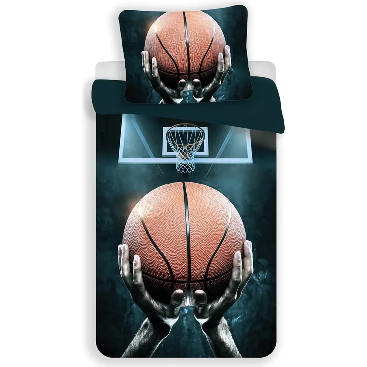 Basketball Baumwolle Bettwäsche – Bettbezug 140x200 cm & Kissenbezug 70x90 cm