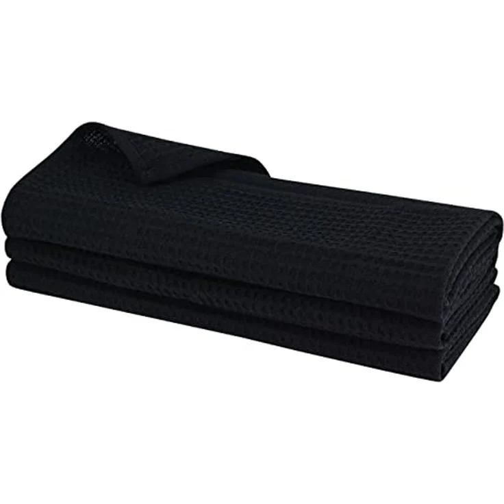 Engelland Geschirrtuch Poliertuch, (Vorteils-Set, 3-tlg, Waffel-Pique), 100 % Baumwolle, integrierte Aufhängeschlaufe, 70 x 50 cm – Bild 1
