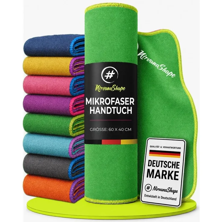 NirvanaShape Sporthandtuch Mikrofaser Handtuch, Microfaser Handtücher als Reisehandtuch, saugfähig, leicht, schnelltrocknend, für Reisen, Fitness, Yoga, Sauna