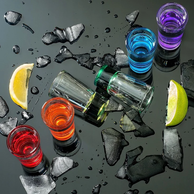 KADAX Wodka-Schnapsgläser, 28 ml, 12-teiliges buntes Gläserset – Bild 9