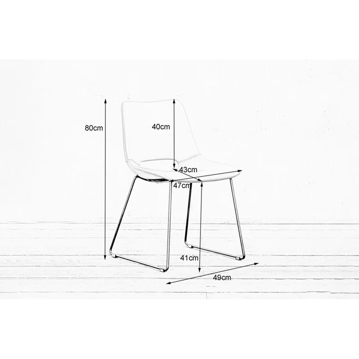 KAWOLA Stuhl ASCO weiß Gestell Metall schwarz 80 x 55 x 49 cm – Bild 7