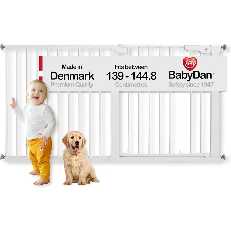BabyDan Extrabreit/Flur Druckfit Sicherheitsgitter 139–144,8 cm / 54,7–57 Zoll, 7 kg