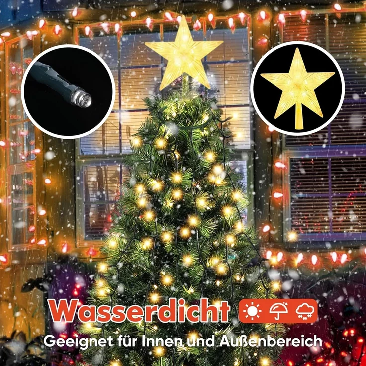 SALCAR 1,5m Weihnachtsbaum Lichterkette mit Ring – Bild 3