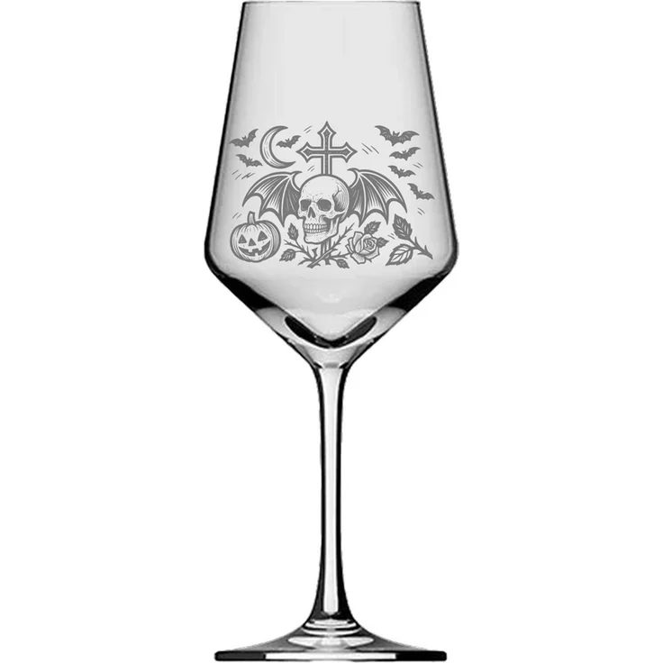 eXODA Weinglas Helloween Gothic Totenkopf - 350ml absolut spülmaschinenfest, 1-tlg, Glas, Atemberaubende Darstellung – Bild 2