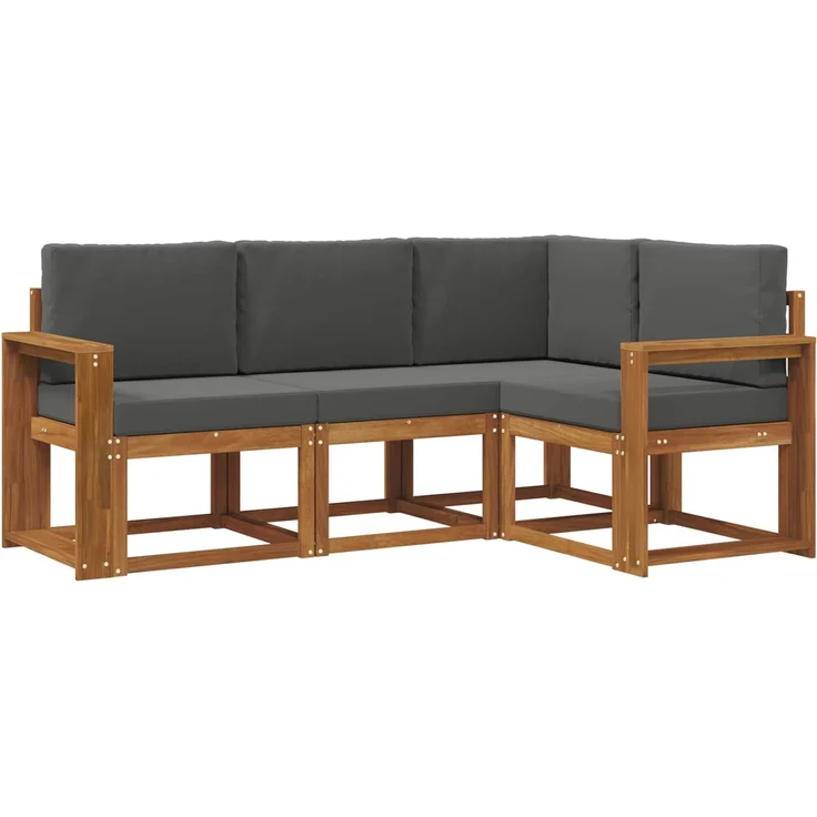 vidaXL Outdoor-Sofagarnitur 4 stk. 4-Sitzer Natur und Anthrazit 3366330 – Bild 2