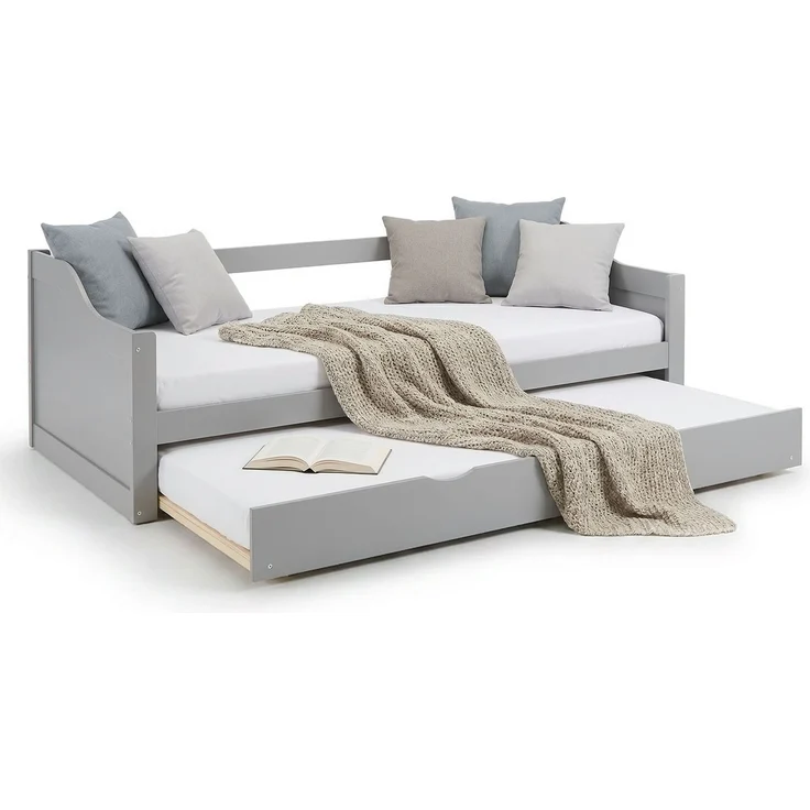Kinderbett 90x200 cm Tagesbett Ausziehbett Jugendbett Holzbett Grau Kojenbett Gästebett Funktionsbett – Bild 1