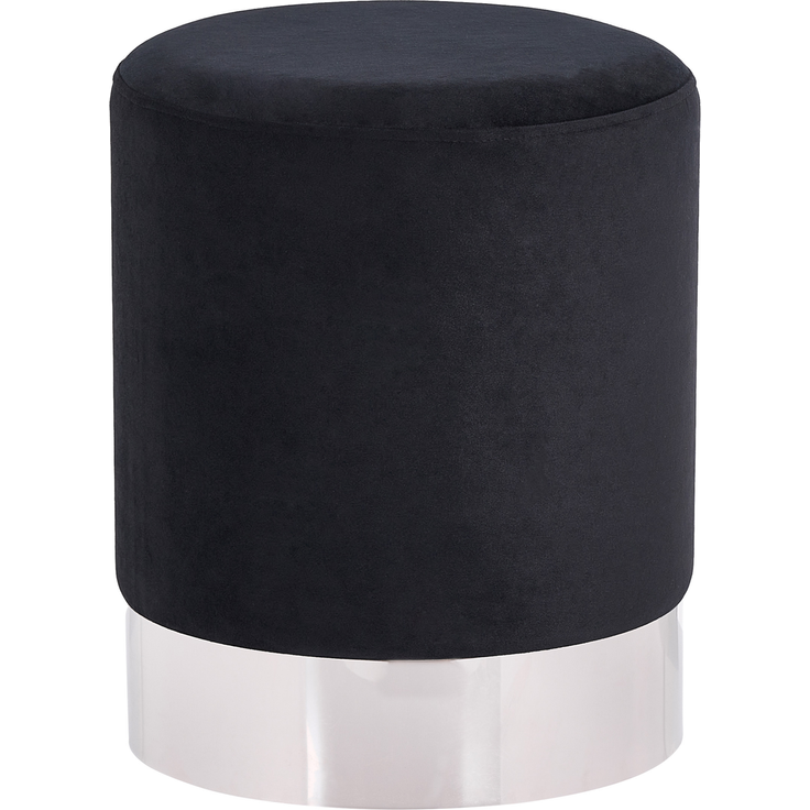 Pouf BRIGITTE Schwarz Samtstoff 36 cm 36 cm