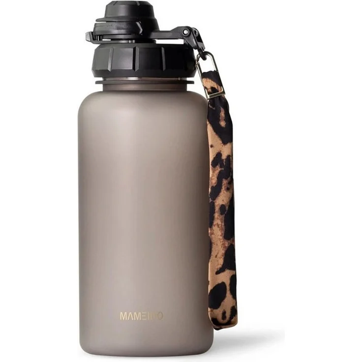 MAMEIDO Trinkflasche, mit 2-in-1 Deckel, Zeitmarkierung, Handschlaufe in 0,5l, 1l, 1,5l & 2l – Bild 2
