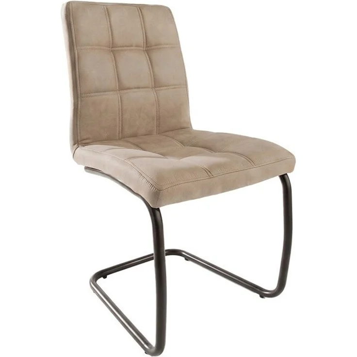 riess-ambiente Freischwinger MODENA vintage beige/schwarz - Microfaser, Metall, Ziersteppung (Einzelartikel, 1 St), pflegeleichter Retro-Sitz - ideal für Wohn- und Esszimmer oder Küche – Bild 2