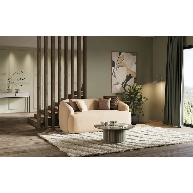 DOMO. collection Sofa Parika, 2 Sitzer, organische Form, Garnitur, Polstersofa, 2er Couch, 177 x 113 x 81 cm (BxTxH), beige