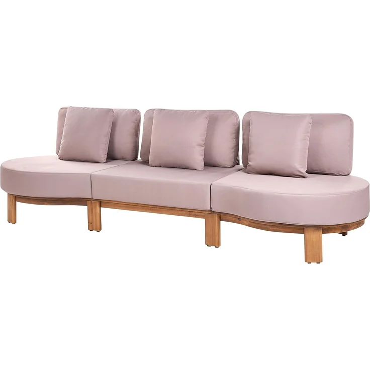 Gartensofa mit Tisch 5-Sitzer ARZELLO Akazienholz Hellbraun – Bild 5