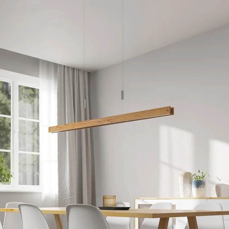 Lindby Pendelleuchte 'Alimara', dimmbar, moderne LED Lampe aus Metall für Wohnzimmer & Esszimmer, Länge 138 cm – Bild 4