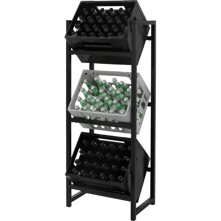 ML-DESIGN Standregal Getränkekistenregal Kistenhalter Kistenregal Getränkeregal für Kisten, 1-tlg, Kastenständer für 3 Kisten stabiles Standregal freistehend Stahl