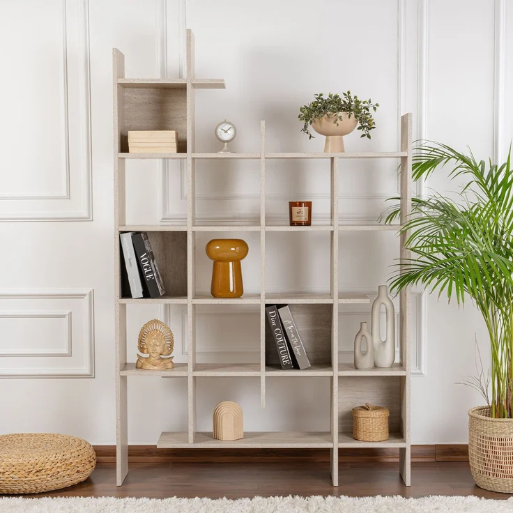 Bücherregal, 'Manco', 188 x 25,5 x 122, Travertin – Bild 2