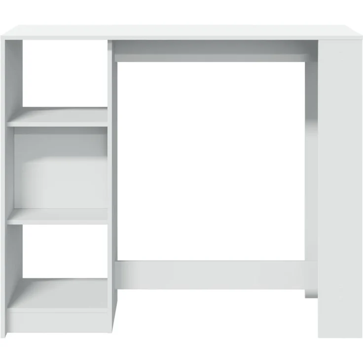 vidaXL Bartisch mit Regal Weiß 124x46x103,5 cm Holzwerkstoff 854391 – Bild 3