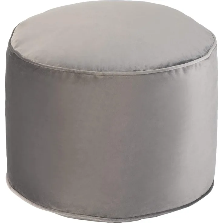 Loft 25 Prämium Samt Sitzsack Fußhocker Rund | Innenbereich Wohnzimmer Möbel gefüllter Bean Bag Pouffe | Ergonomisches Design zur Unterstützung der Körperhaltung | Langlebig & komfortabel (Schiefer)