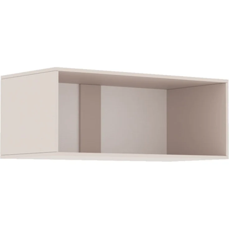 Marmex Möbel Tres Set-L/N Eckkleiderschrank mit Schubladen ohne Türen, Einbauschrank über Eck mit Regalen und Kleiderstangen, laminierte Spanplatte, graubeige cashmere 111/180x246x51 cm – Bild 3