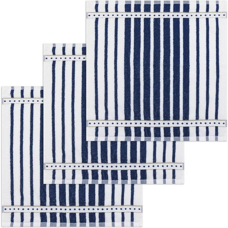 Kracht Geschirrtuch Blockstreifen, (Set, 3-tlg, Set), 3er Pack Frottee Küchenhandtücher (3 Stück) ca. 50x50cm Baumwolle – Bild 3