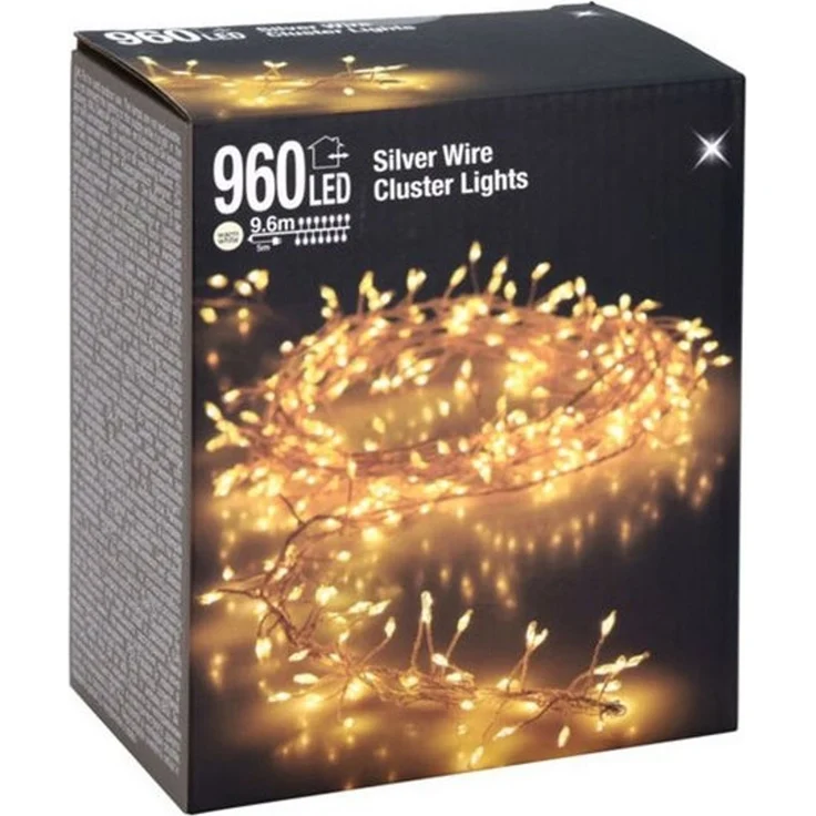 Spetebo Lichterkette Silver Wire CLUSTER Lights - 960 LED, 960-flammig – Bild 2