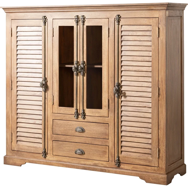 Highboard Mango 160x45x142 beige geölt TOULOUSE #15 – Bild 1