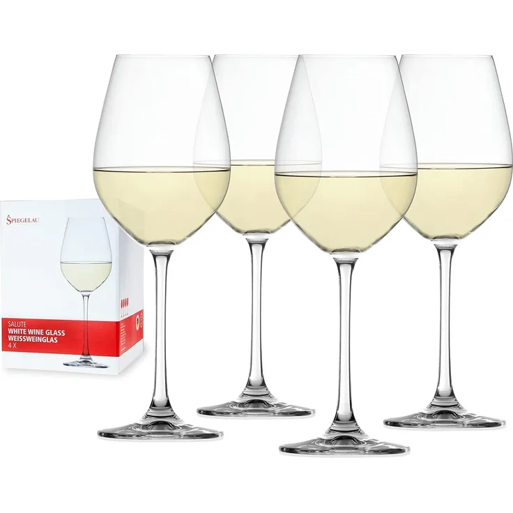 Spiegelau & Nachtmann 4-teiliges Weißweinglas-Set, Kristallglas, 465 ml, Salute, 4720172