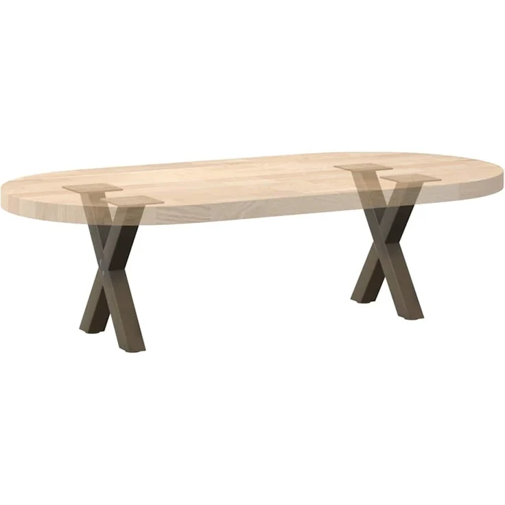 vidaXL Couchtischbeine X-Form 2 Stk. Naturstahl 30x(30-31) cm Stahl 4012871 – Bild 7