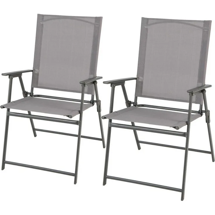 KOMFOTTEU Gartenstuhl Klappstuhl (Set, 2 St), mit Hochlehner & bequemer Armlehne