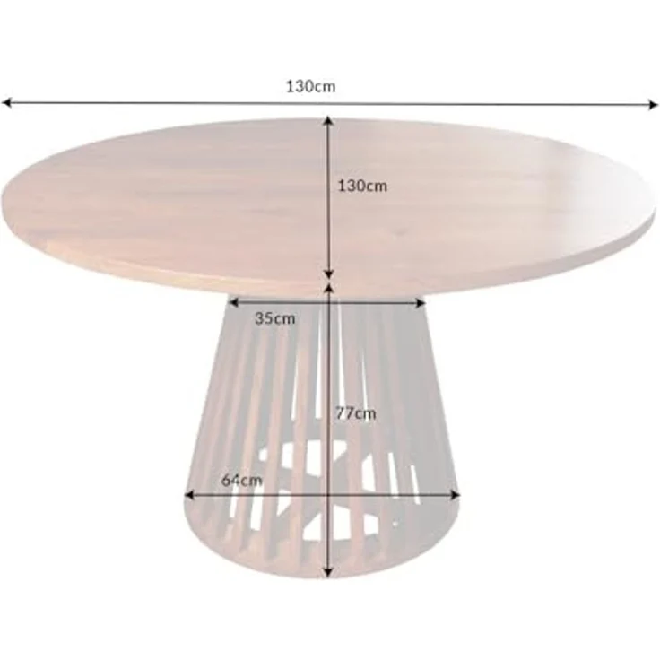 riess-ambiente Esstisch MAISON JADE Ø130cm natur (Einzelartikel, 1-St), Esszimmer · Massivholz · Akazie · rund · Scandinavian Design – Bild 3