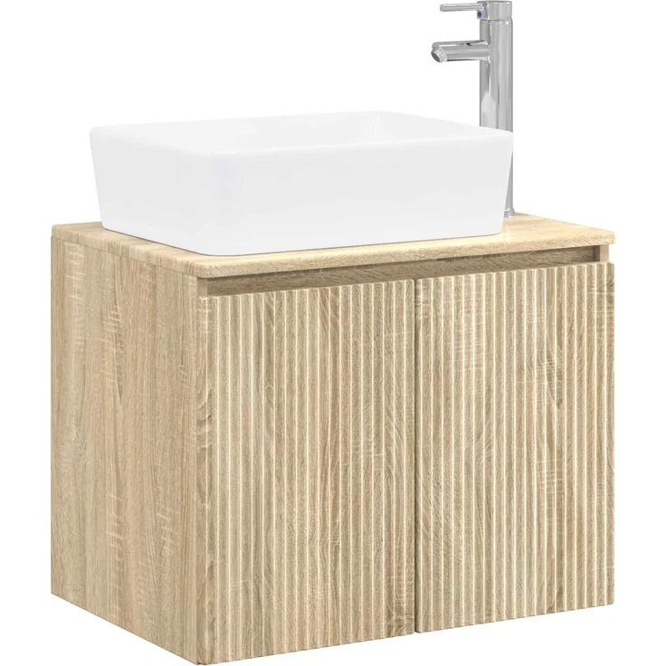 vidaXL Waschbeckenschrank Sonoma-Eiche 62,5 x 44,5 x 80 cm 3404332 – Bild 2