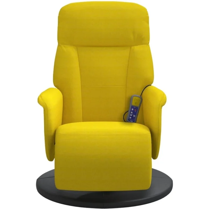 vidaXL Massagesessel mit Fußteil Gelb Samt 356698 – Bild 8