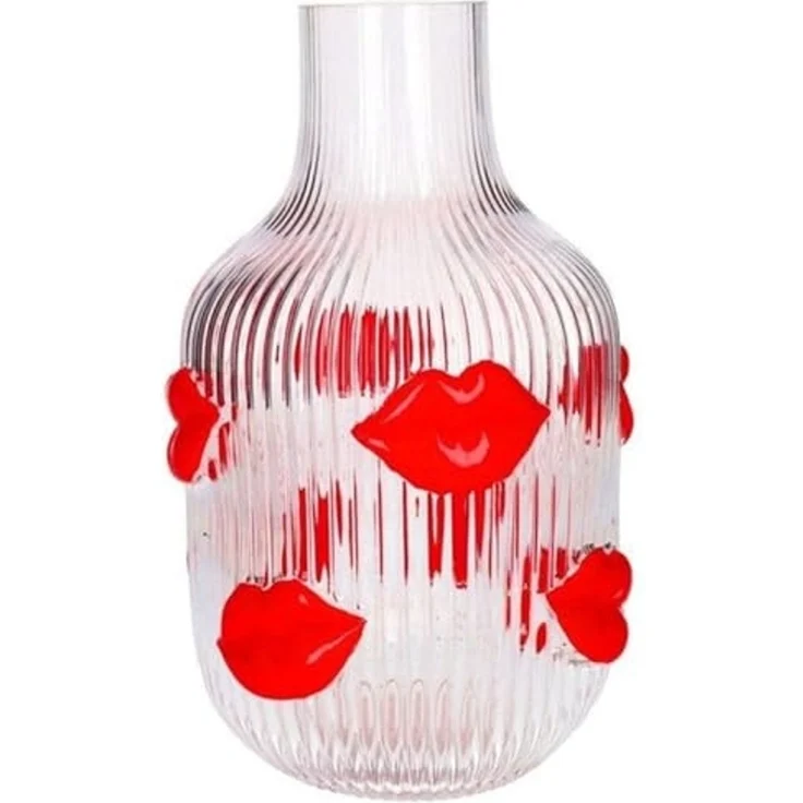 Giftcompany - Vase Blumenvase "L´amour" H30cm Glas Lippen Transparent 1210204040