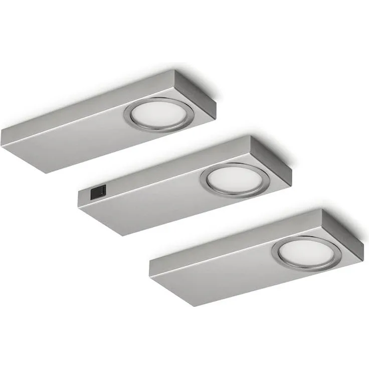 NABER Rea 1 LED, Set-3 Unterbauleuchte / Edelstahl / 2 Watt / Warmweiß