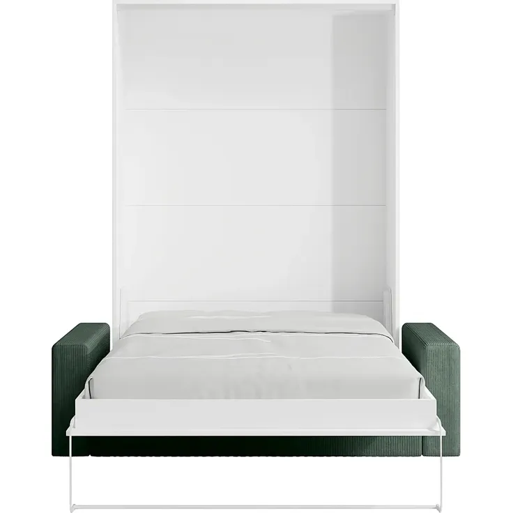 Vente-unique - BEGANIO Bett Holz, Platte Weiß - B 123 cm239,2 cm x H 225 cm x L 200 cm – Bild 3