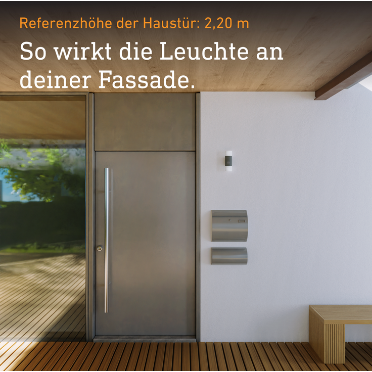 Außenwandleuchte L 910 S anthrazit, 180°-Infürarot-Bewegungsmelder, max. 12 m, 3000 K warmweiß, LED Up-/Downlight – Bild 5