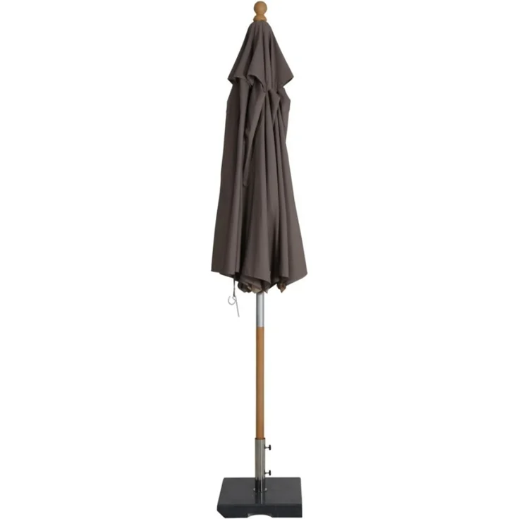 Sonnenschirm Reggio aus Buchenholz und Polyester, modern skandinavisch, Taupe, Ø 300 cm – Bild 3