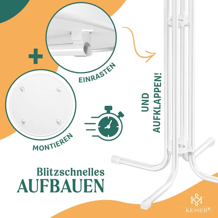 KESSER® Gastro Stehtisch klappbar - Gastronomie Bistrotisch rund - Wetterbeständiger Klapptisch Gartentisch - Runder Partytisch - Hitzebeständig - Stabil und sicher Weiß, Ø 60 cm, 2er Set – Bild 5