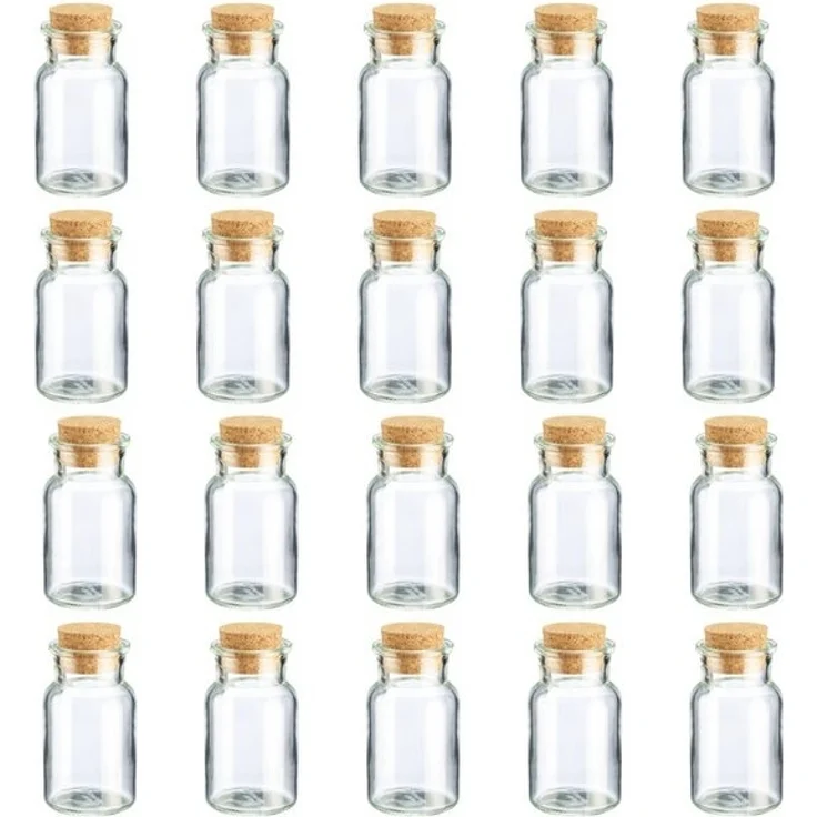 Thiru Gewürzbehälter Gewürzglas mit Korken 10 Stück - je 150 ml, (20-tlg), mit Korken – Bild 4