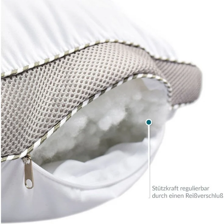 SEI Design Kopfkissen SWAN Classica Soft 3D 80x80 - Dreikammerkissen Schlafkissen, Füllung: Airdream micro, Bezug: Microfaser, Rückenschläfer, Seitenschläfer, Bauchschläfer, Alternative zu Daunen – Bild 3