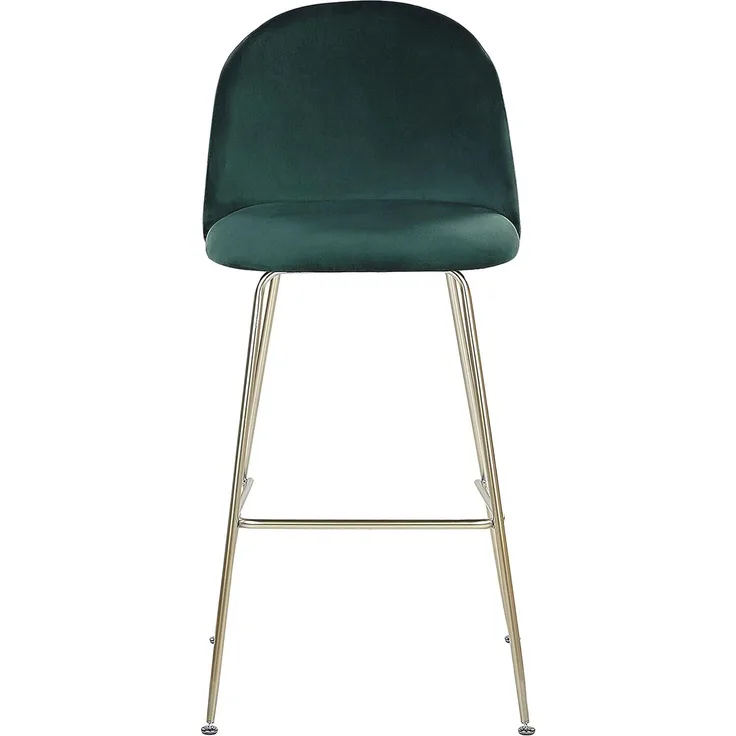 Barstuhl Samtstoff grün / gold 2er Set ARCOLA